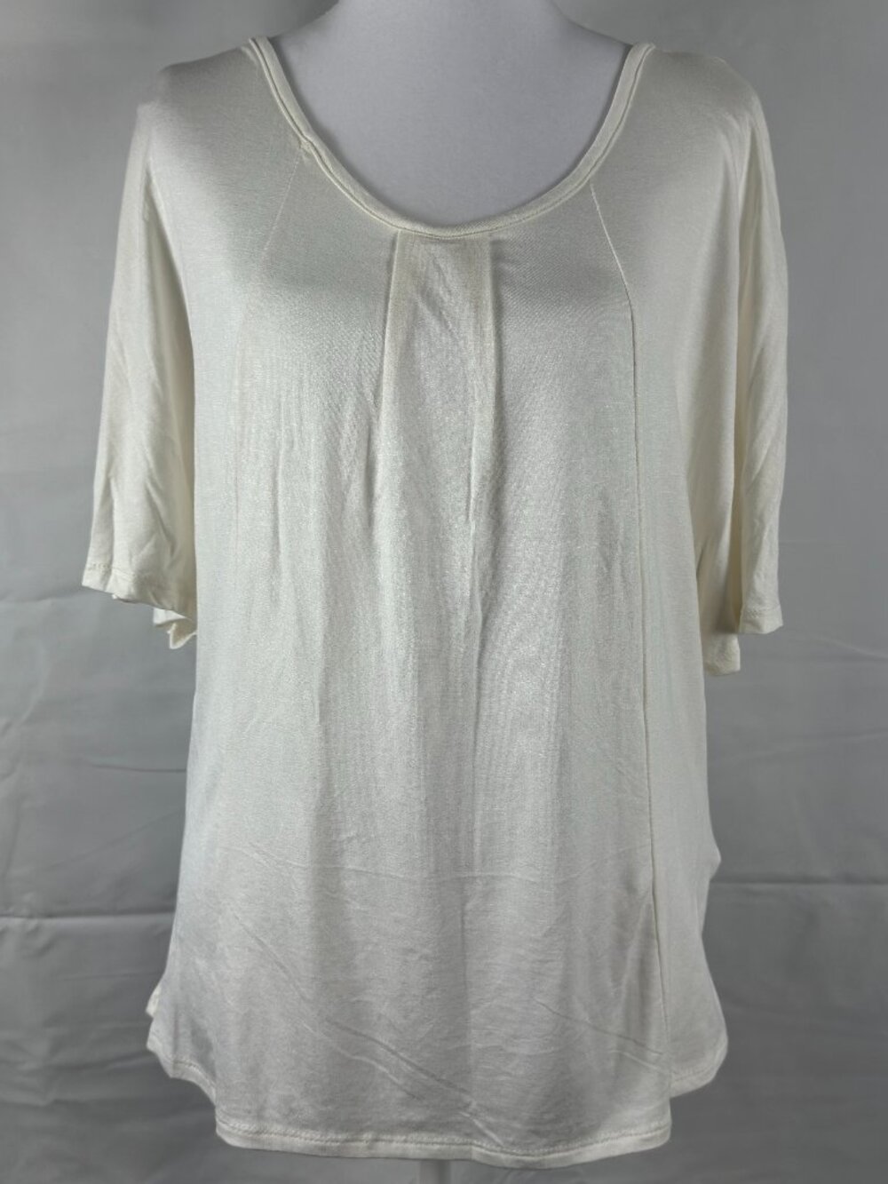 a.gain Lace‑Back Cream Top – Small – NWOT Fall, Lace, BTS